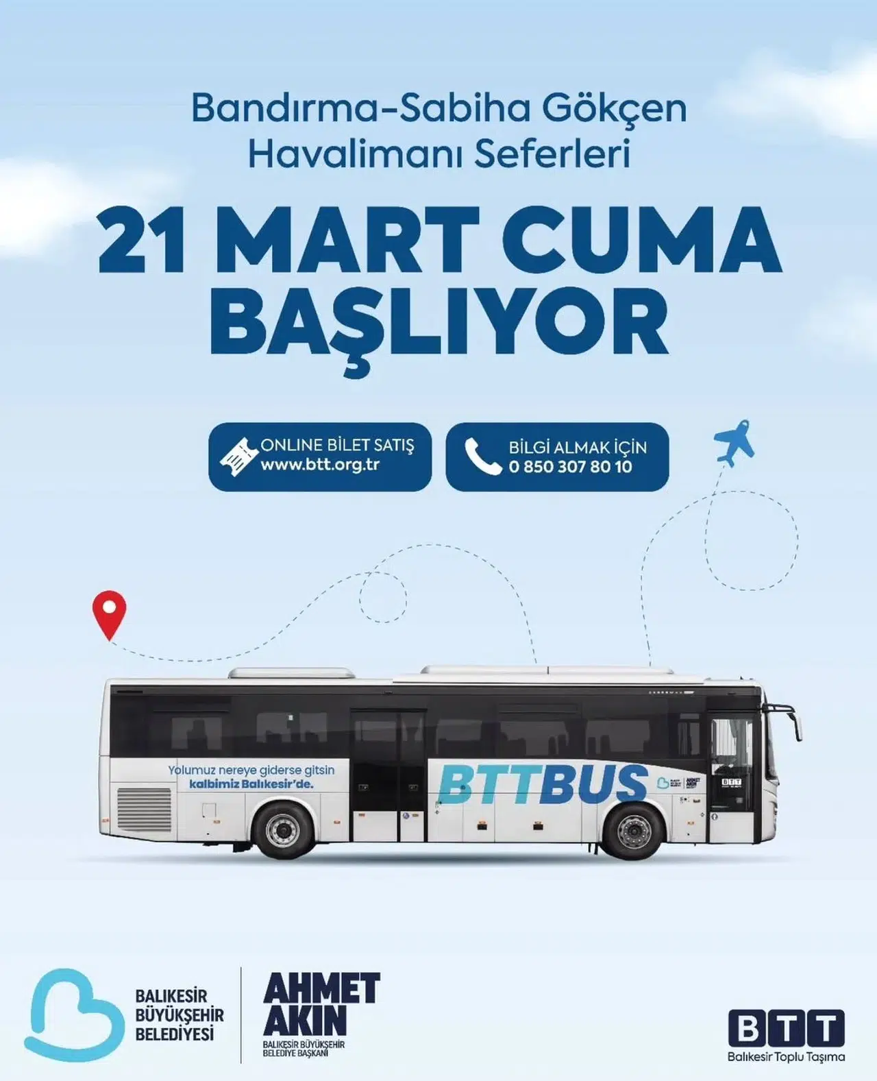 Bandırma'dan Sabiha Gökçen'e yeni otobüs seferleri başlıyor!