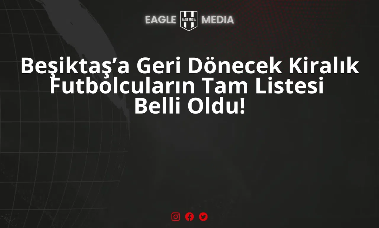Beşiktaş’a Geri Dönecek Kiralık Futbolcuların Tam Listesi Belli Oldu!