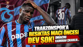 Trabzonspor'a Beşiktaş Maçı Öncesi Dev Şok! Onuachu Kadrodan Çıkarıldı...