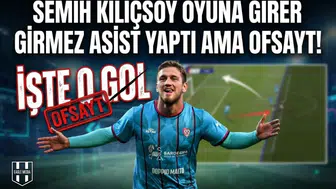 Semih Kılıçsoy oyuna girer girmez asist yaptı ama ofsayt.  İşte o gol