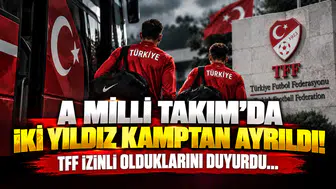 A Milli Takım’da İki Yıldız Kamptan Ayrıldı! TFF İzinli Olduklarını Duyurdu...