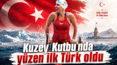 Kuzey Kutbu'nda yüzen ilk Türk oldu