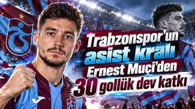 Trabzonspor'un asist kralı Ernest Muçi'den 30 gollük dev katkı