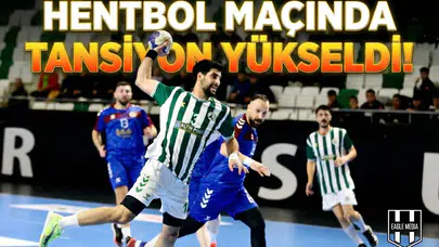 Hentbol maçında yansiyon yükseldi!