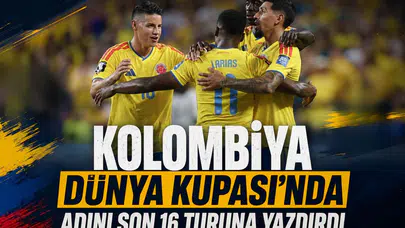 Kolombiya Dünya Kupası'nda adını son 16 turuna yazdırdı