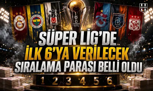 Süper Lig'de İlk 6'ya verilecek sıralama parası belli oldu