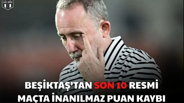 Beşiktaş’tan son 10 resmi maçta inanılmaz puan kaybı