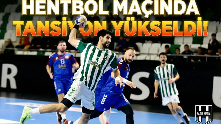 Hentbol maçında yansiyon yükseldi!