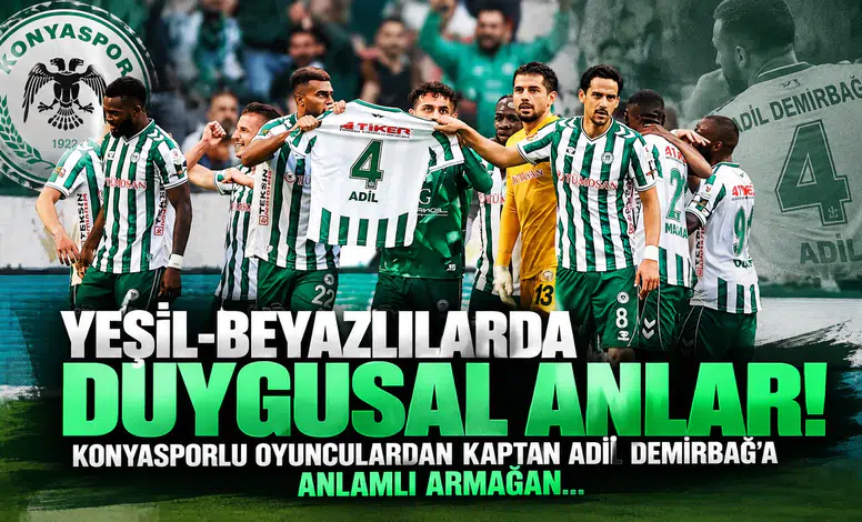 Yeşil-Beyazlılarda Duygusal Anlar! Konyasporlu Oyunculardan Kaptan Adil Demirbağ’a Anlamlı Armağan...