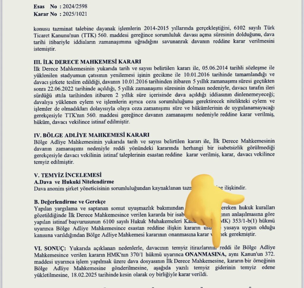 Eski Beşiktaş JK Başkanı Fikret Orman hakkında, Ahmet Nur Çebi yönetimi zamanında açılan dava zaman aşımından düştü.