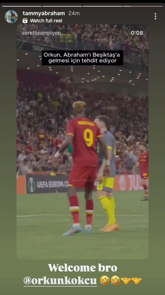Tammy Abraham ve Orkun Kökçü’den Samimi Karşılama