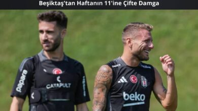 Beşiktaşlı futbolcular Rafa Silva ve Ciro Immobile antrenman esnasında görüntüleniyor; her iki oyuncu da Süper Lig 33. haftasında Sofascore tarafından haftanın 11’ine seçildi.