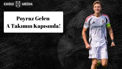 Beşiktaş U19 takımının genç sol beki Poyraz Gelen, antrenman sırasında top sürerken görüntüleniyor. Arka planda takım arkadaşları ve antrenman sahası görülmekte.