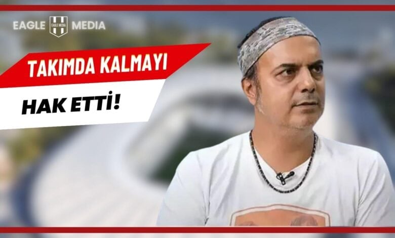 "Youtube Vole programında Beşiktaşlı Arthur Masuaku hakkında yorum yapan Ali Ece'nin stüdyo görüntüsü, arka planda 'Takımda Kalmayı Hak Etti!' başlıklı Eagle Media tasarımı görsel."