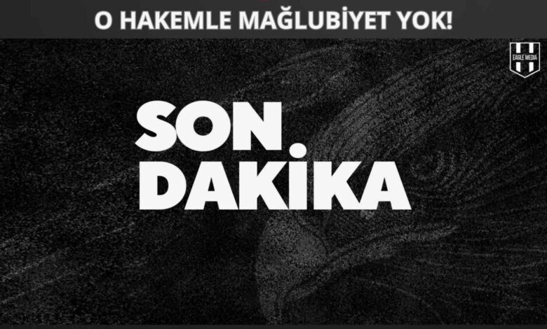 Siyah zemin üzerinde büyük puntolarla yazılmış “Son Dakika” ifadesi yer alıyor. Üst bölümde “O hakemle mağlubiyet yok!” başlığı ve sağ üstte Eagle Media logosu bulunuyor. Görsel, Beşiktaş'ın Bodrum FK maçının hakem atamasıyla ilgili flaş gelişmeyi yansıtıyor.