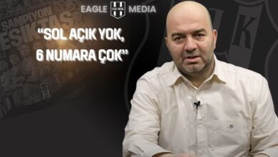 Çağdaş Sevinç, Beşiktaş kadro yapılanması hakkında konuşuyor; arka planda Beşiktaşlı futbolcuların yer aldığı bir görsel ve “Sol açık yok, 6 numara çok” ifadesi bulunuyor.