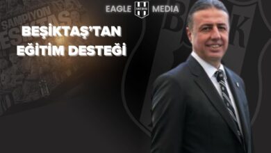 Beşiktaş Yönetim Kurulu Üyesi Celal Aral, arka planda “Beşiktaş’tan Eğitim Desteği” yazısıyla birlikte kütüphane projesine katkısıyla görselde yer alıyor. Görsel, Yozgat’ta açılan Beşiktaş Spor Kulübü Kütüphanesi’ne dikkat çekiyor.