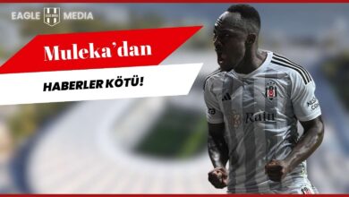 Beşiktaş forması giyen Jackson Muleka’nın gol sevinci yaptığı görsel; üst kısımda Eagle Media logosu ve “Muleka’dan Haberler Kötü!” başlığı bulunan kapak tasarımı.
