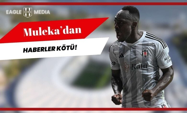 Beşiktaş forması giyen Jackson Muleka’nın gol sevinci yaptığı görsel; üst kısımda Eagle Media logosu ve “Muleka’dan Haberler Kötü!” başlığı bulunan kapak tasarımı.