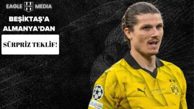 Beşiktaş’a transferi gündemde olan Borussia Dortmundlu futbolcu Marcel Sabitzer’in siyah arka planlı tanıtım görseli.