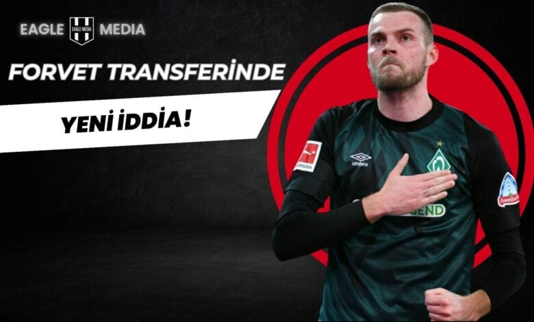 Siyah ve kırmızı tonlarda hazırlanmış kapak görselinde, Werder Bremen forması giyen Marvin Ducksch yer alıyor; üst bölümde Eagle Media logosu ve “Forvet Transferinde Yeni İddia!” başlığı bulunuyor.