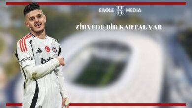 Beşiktaş formasıyla mücadele eden Milot Rashica, Süper Lig'de driplinge karşı en fazla top kazanan kanat oyuncusu oldu. Arka planda Beşiktaş Stadyumu bulanık şekilde görülüyor.