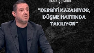 Spor yorumcusu Nihat Kahveci, Beşiktaş’ın Alanyaspor maçındaki puan kaybını değerlendiriyor. Ekranda yer alan alıntı: “Derbiyi kazanıyor, düşme hattında takılıyor.”