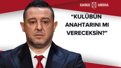 Takım elbise giymiş yorumcu Nihat Kahveci, ciddi ifadeyle kameraya bakıyor. Yanında “Kulübün anahtarını mı vereceksin?” yazısı ve üst kısımda Eagle Media logosu yer alıyor.