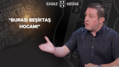Nihat Kahveci, Beşiktaş'ın Rizespor yenilgisini değerlendirirken "Burası Beşiktaş hocam!" ifadesiyle teknik ekibi eleştiriyor; arka planda Beşiktaşlı futbolcuların yer aldığı bir görsel bulunuyor.
