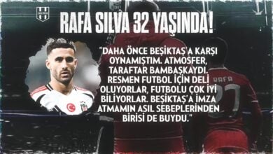 Beşiktaşlı futbolcu Rafa Silva’nın doğum gününe özel hazırlanan görselde, ön planda Silva’nın formasıyla fotoğrafı yer alırken arka planda siyah-beyaz atmosfer içinde “Rafa Silva 32 Yaşında!” başlığı ve oyuncunun Beşiktaş taraftarıyla ilgili açıklamaları görülüyor.