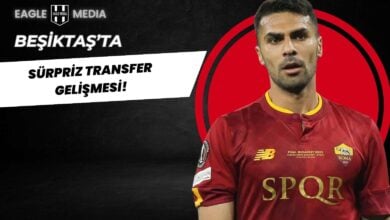Roma formasıyla görüntülenen milli futbolcu Zeki Çelik’in yer aldığı transfer temalı görsel. Üst kısımda "Beşiktaş’ta Sürpriz Transfer Gelişmesi!" başlığı bulunuyor. Görsel, Beşiktaş’ın Zeki Çelik transferi için başlattığı girişimleri simgeliyor.