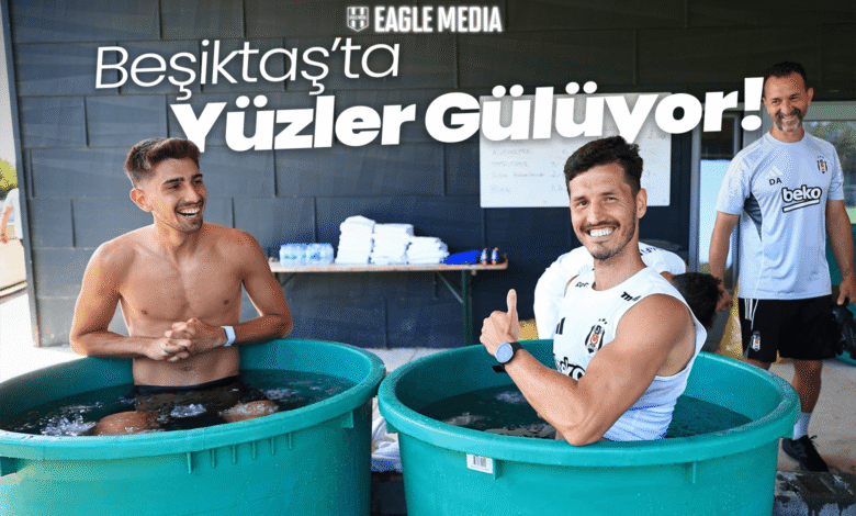 Beşiktaş'ta Yüzler Gülüyor 1 Beşiktaş'ımızın futbolcuları, antrenmanın ardından buzlu suda toparlanma seansı gerçekleştirdi. Beşiktaş Antrenmanında Gülen Yüzler