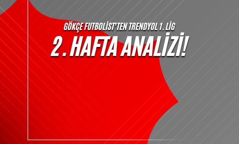 Gökçe Futbolist’ten Trendyol 1. Lig 2. Hafta Analizi!